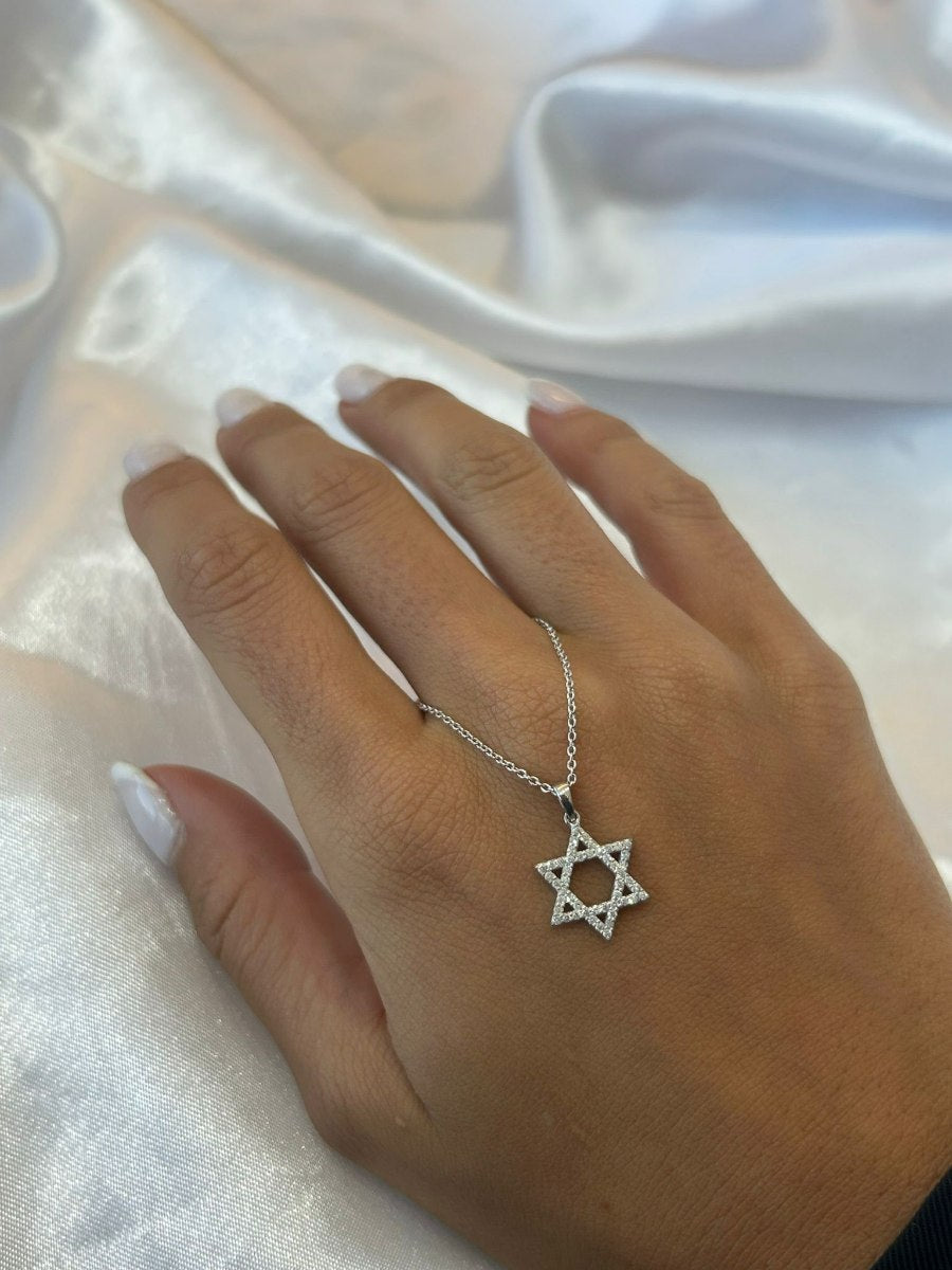 שרשרת מגן דוד משובץ יהלומים