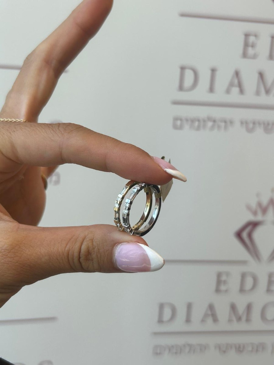 טבעת ורוניקה עבה יהלומי מעבדה